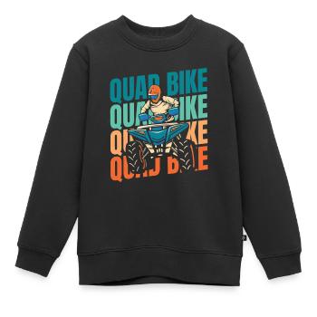 Quad - Sweat Premium enfant bio - noir - Devant - AI Model Kid Female (0cm)
