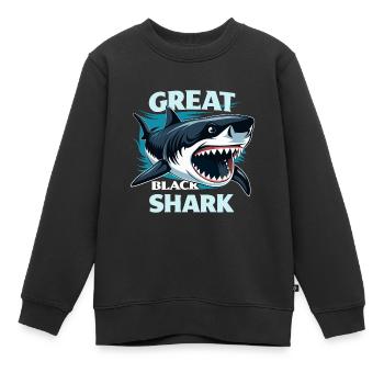 GROSSER SCHWARZHAI - Kinder Premium Organic Sweatshirt - Schwarz - Vorne - AI Model Kid Female (0cm)