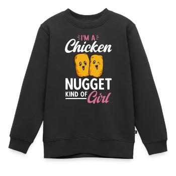 Chicken Nugget Liebhaber Chicken Nuggets - Kinder Premium Organic Sweatshirt - Schwarz - Vorne - AI Model Kid Female (0cm)