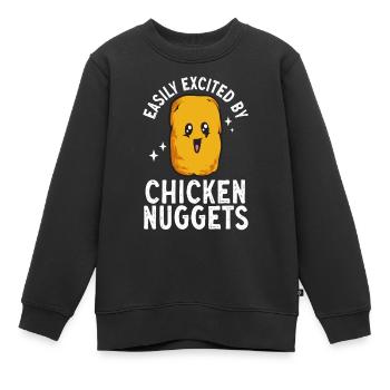 Chicken Nugget Liebhaber Chicken Nuggets - Kinder Premium Organic Sweatshirt - Schwarz - Vorne - AI Model Kid Female (0cm)