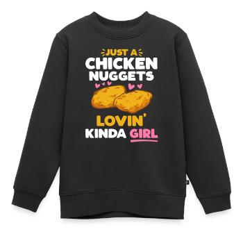 Chicken Nugget Liebhaber Chicken Nuggets - Kinder Premium Organic Sweatshirt - Schwarz - Vorne - AI Model Kid Female (0cm)