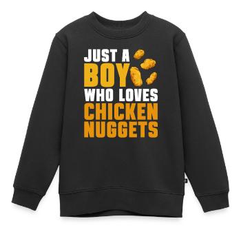 Chicken Nugget Liebhaber Chicken Nuggets - Kinder Premium Organic Sweatshirt - Schwarz - Vorne - AI Model Kid Female (0cm)