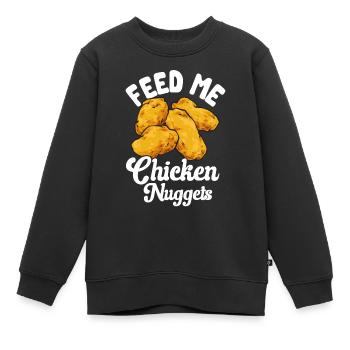 Chicken Nugget Liebhaber Chicken Nuggets - Kinder Premium Organic Sweatshirt - Schwarz - Vorne - AI Model Kid Female (0cm)