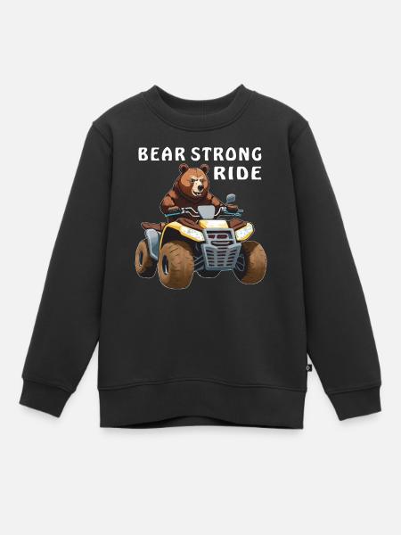 QUAD BEAR STRONG RIDE - Kinder Premium Organic Sweatshirt - Schwarz