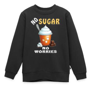 PAS DE SUCRE, PAS DE SOUCIS - Sweat Premium enfant bio - noir - Devant - AI Model Kid Female (0cm)