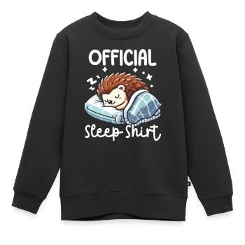 Offizieller Schlafhaus Hedgehog PJ Sleeping - Kinder Premium Organic Sweatshirt - Schwarz - Vorne - AI Model Kid Female (0cm)