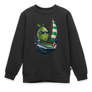 Frucht Limette Bootfahren Geschenk - Kinder Premium Organic Sweatshirt - Schwarz - Vorne - AI Model Kid Female (0cm)