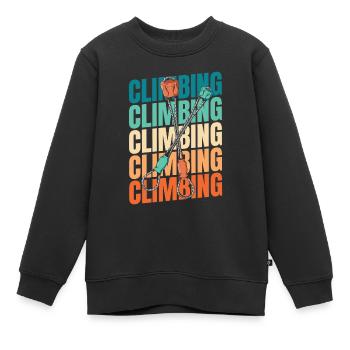 Klettern Kletterer - Kinder Premium Organic Sweatshirt - Schwarz - Vorne - AI Model Kid Female (0cm)