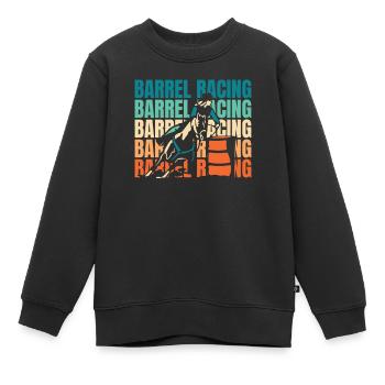 Fassrennen Westernreiten Barrel Racing - Kinder Premium Organic Sweatshirt - Schwarz - Vorne - AI Model Kid Female (0cm)