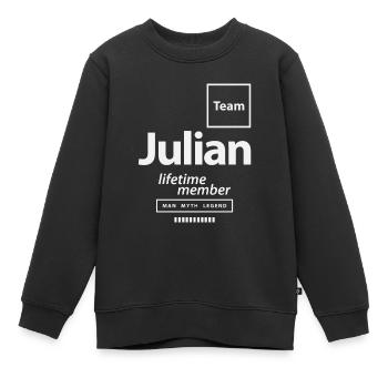 Team Julian Lebenslanges Mitglied Lustiger Name Julian - Kinder Premium Organic Sweatshirt - Schwarz - Vorne - AI Model Kid Female (0cm)
