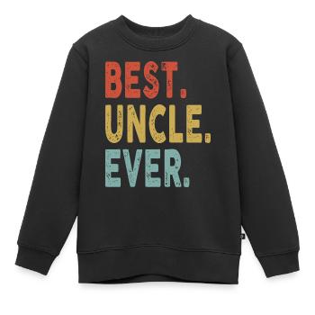 Vintage Meilleur Oncle Couleurs Rétro Meilleur Oncle Jamais - Sweat Premium enfant bio - noir - Devant - AI Model Kid Female (0cm)