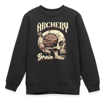 Bogenschießen Bogensport Bogenschütze - Kinder Premium Organic Sweatshirt - Schwarz - Vorne - AI Model Kid Female (0cm)