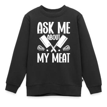 Boucherie, boucherie, boucherie, boucherie - Sweat Premium enfant bio - noir - Devant - AI Model Kid Female (0cm)