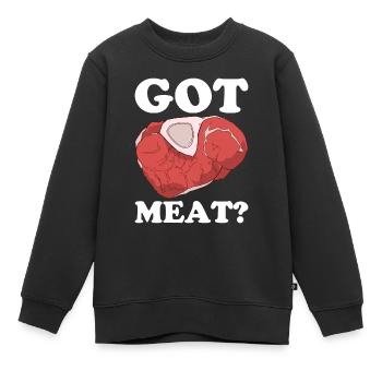 Boucherie, boucherie, boucherie, boucherie - Sweat Premium enfant bio - noir - Devant - AI Model Kid Female (0cm)