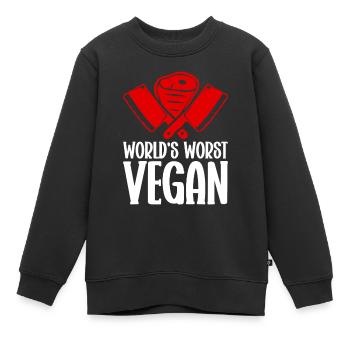 Boucherie, boucherie, boucherie, boucherie - Sweat Premium enfant bio - noir - Devant - AI Model Kid Female (0cm)