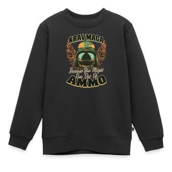 Krav Maga, weil dir die Munition ausgehen könnte - Kinder Premium Organic Sweatshirt - Schwarz - Vorne - AI Model Kid Female (0cm)