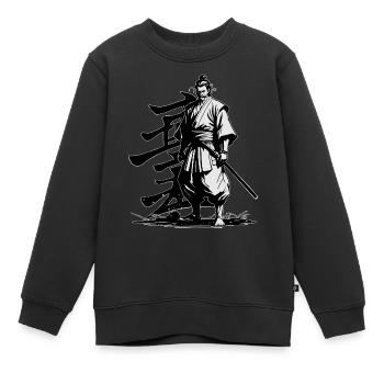 SAMURAI-KRIEGER - Kinder Premium Organic Sweatshirt - Schwarz - Vorne - AI Model Kid Female (0cm)