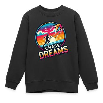 Chase Dreams Drachenfliegen - Kinder Premium Organic Sweatshirt - Schwarz - Vorne - AI Model Kid Female (0cm)