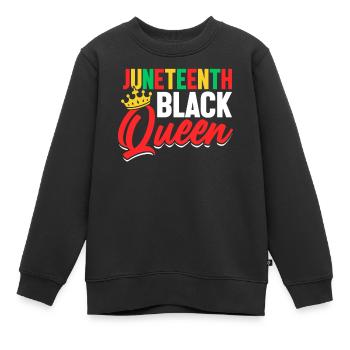 Juneteenth Black Queen Mélanine Black History Afro - Sweat Premium enfant bio - noir - Devant - AI Model Kid Female (0cm)