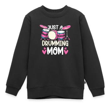 Batterie Batteur Batteur Mère - Sweat Premium enfant bio - noir - Devant - AI Model Kid Female (0cm)