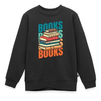 Buch Leseratte Bücherwurm - Kinder Premium Organic Sweatshirt - Schwarz - Vorne - AI Model Kid Female (0cm)