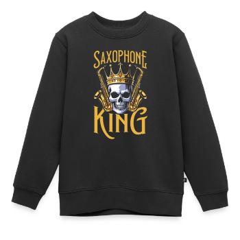Saxophone Saxophone Skull Saxophone King - Kids Premium Organic Sweatshirt - black - Front - AI Model Kid Female (0cm)