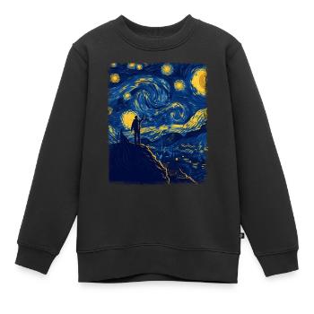 Backpacker Backpacking Camping Wandern Sternennach - Kinder Premium Organic Sweatshirt - Schwarz - Vorne - AI Model Kid Female (0cm)