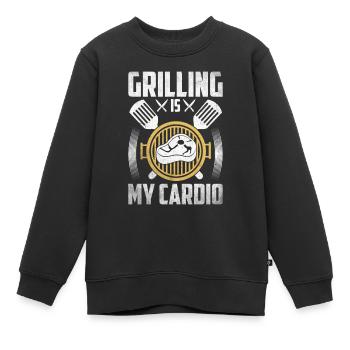 Grillades Barbecue Grillades de fête Barbecue professionnel - Sweat Premium enfant bio - noir - Devant - AI Model Kid Female (0cm)