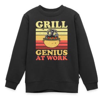 Grillades Barbecue Grillades de fête Barbecue professionnel - Sweat Premium enfant bio - noir - Devant - AI Model Kid Female (0cm)