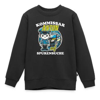 Kommissar Anton Spurensuche - Kinder Premium Organic Sweatshirt - Schwarz - Vorne - AI Model Kid Female (0cm)