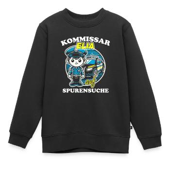 Kommissar Elia Spurensuche - Kinder Premium Organic Sweatshirt - Schwarz - Vorne - AI Model Kid Female (0cm)