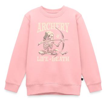 Tir à l’arc Archer Skeleton - Sweat Premium enfant bio - rose - Devant - AI Model Kid Female (0cm)