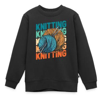 Tricoter - Sweat Premium enfant bio - noir - Devant - AI Model Kid Female (0cm)
