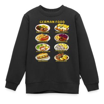 GERMAN FOOD - Kinder Premium Organic Sweatshirt - Schwarz - Vorne - AI Model Kid Female (0cm)