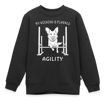 AGILITY DE SPORT CANIN - Sweat Premium enfant bio - noir - Devant - AI Model Kid Female (0cm)