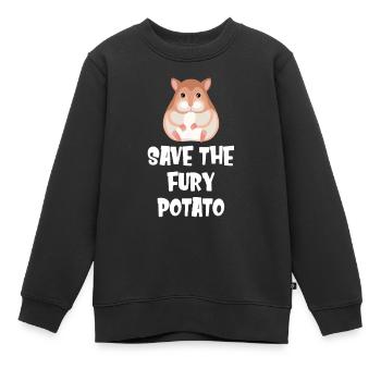 Retten Sie Den Pelzigen Kartoffelliebhaber - Kinder Premium Organic Sweatshirt - Schwarz - Vorne - AI Model Kid Female (0cm)