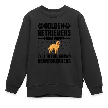 Golden Retriever von Welpenaugen bis zum ausgewachsenen GR - Kinder Premium Organic Sweatshirt - Schwarz - Vorne - AI Model Kid Female (0cm)