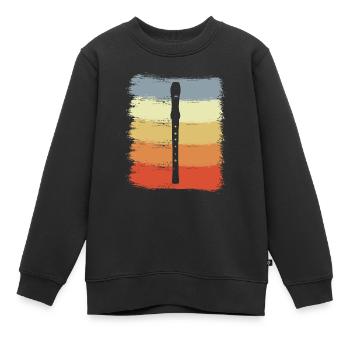 Vintage Flöte - Kinder Premium Organic Sweatshirt - Schwarz - Vorne - AI Model Kid Female (0cm)