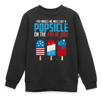 Tu me fais fondre comme une sucette glacée le 4 - Sweat Premium enfant bio - noir - Devant - AI Model Kid Female (0cm)