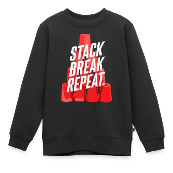 Stack Break Repeat Stacking Cups Speed Stacker - Sweat Premium enfant bio - noir - Devant - AI Model Kid Female (0cm)