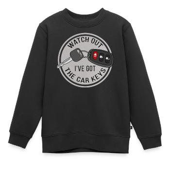 Pass auf, ich habe die Autoschlüssel - Kinder Premium Organic Sweatshirt - Schwarz - Vorne - AI Model Kid Female (0cm)
