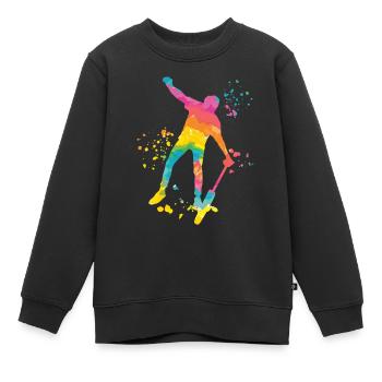 Unicycliste monocycle monocycle - Sweat Premium enfant bio - noir - Devant - AI Model Kid Female (0cm)