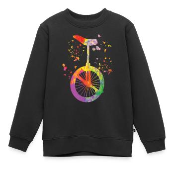 Unicycliste monocycle monocycle - Sweat Premium enfant bio - noir - Devant - AI Model Kid Female (0cm)