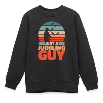 Jongleur Jongleur Juste Un Jongleur - Sweat Premium enfant bio - noir - Devant - AI Model Kid Female (0cm)