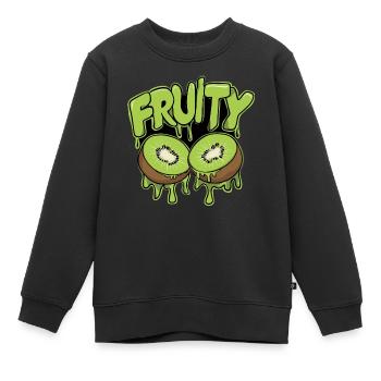 Fruchtig Orangen für einen Kiwi Liebhaber - Kinder Premium Organic Sweatshirt - Schwarz - Vorne - AI Model Kid Female (0cm)