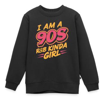 Ich Bin Ein 90s R&B Girl - Kinder Premium Organic Sweatshirt - Schwarz - Vorne - AI Model Kid Female (0cm)