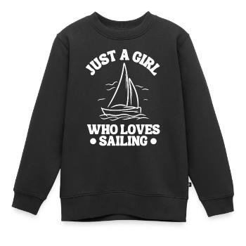 Sailing Ship Sailing Sailing Sailing Sailing Sailboat - Kids Premium Organic Sweatshirt - black - Front - AI Model Kid Female (0cm)