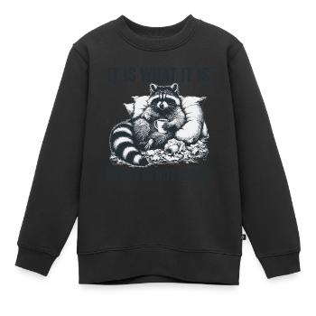 Es ist, was es ist, und es ist nicht besonders lustig - Kinder Premium Organic Sweatshirt - Schwarz - Vorne - AI Model Kid Female (0cm)