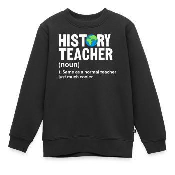 Professeur d’histoire Histoire drôle Définition - Sweat Premium enfant bio - noir - Devant - AI Model Kid Female (0cm)