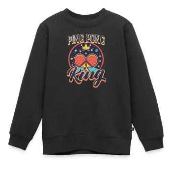 Ping Pong Ping Pong König - Kinder Premium Organic Sweatshirt - Schwarz - Vorne - AI Model Kid Female (0cm)